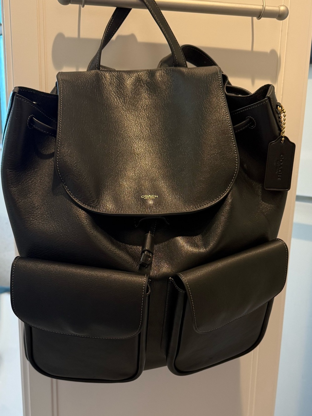 Coach Black Leather Crosby Backpack